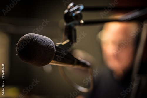 Mic for music show on live radio in Castlemaine, Australia