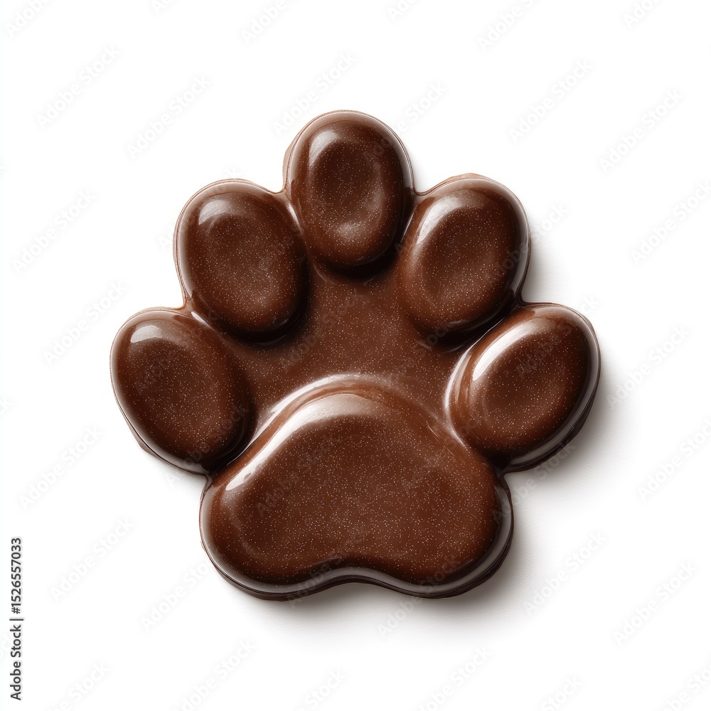 Fototapeta premium Dark chocolate paw print candy