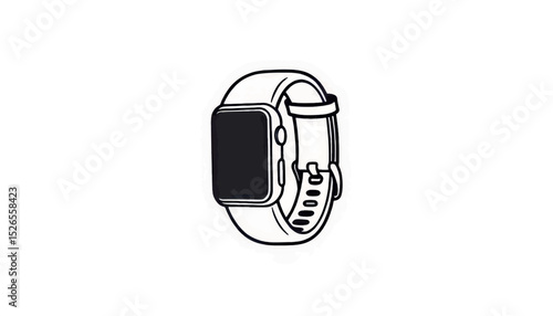 Stylish fitness tracker illustration on a white background, health technology