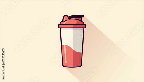 Stylish protein shaker bottle design with minimal background, fitness motivation
