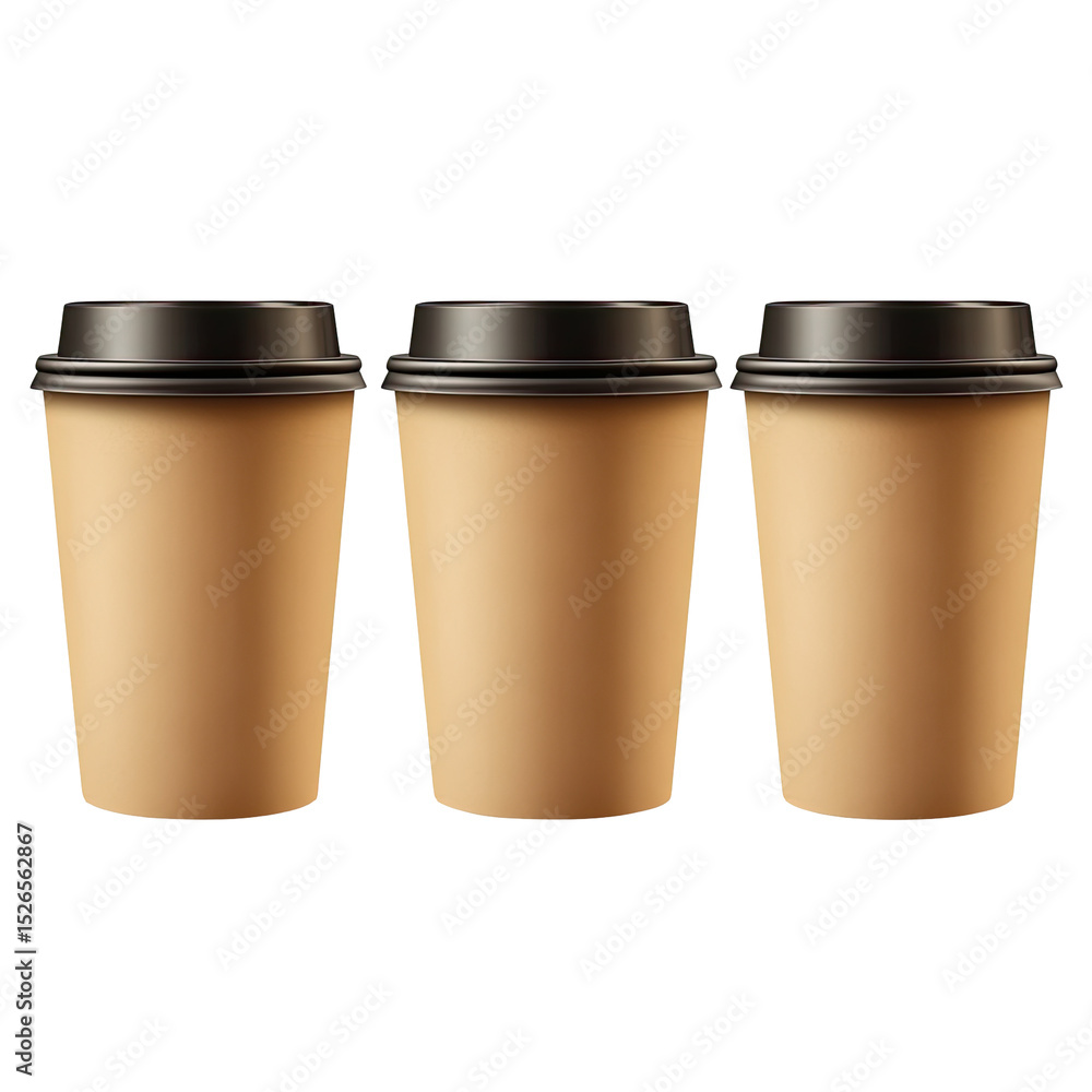 Three coffee cups on a black background Three coffee cups on a black background