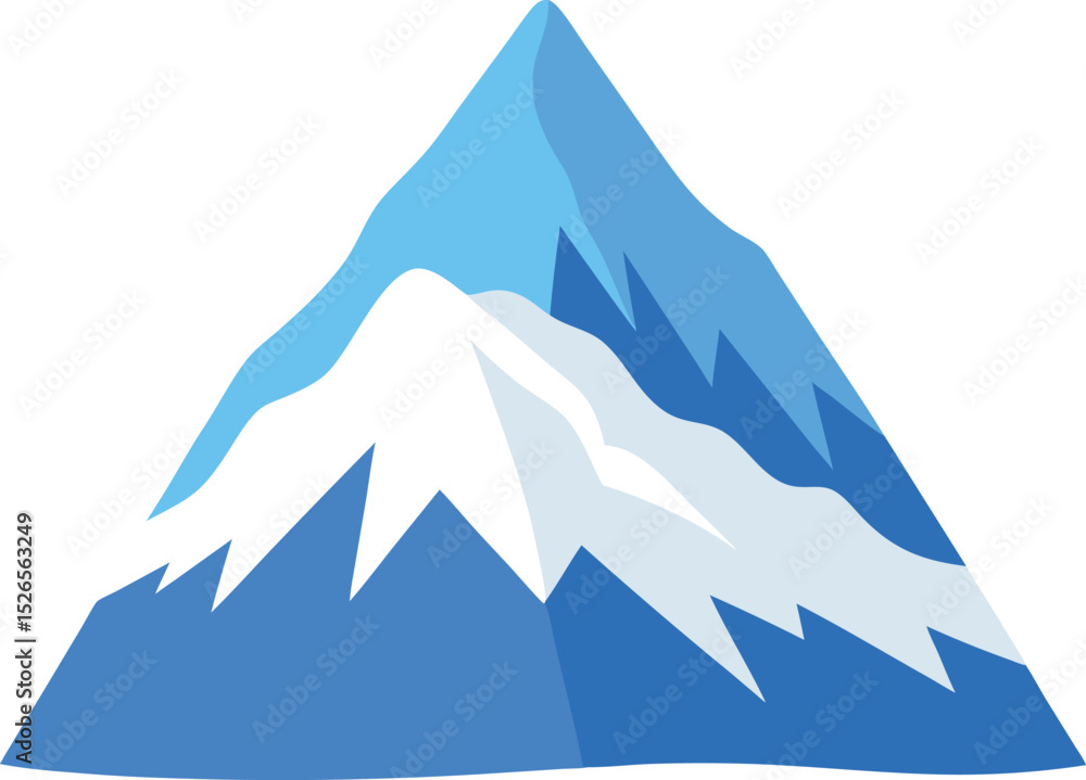 Fototapeta premium snowy mountain icon clipart vector on transparent background 