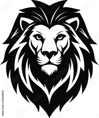 Lion head mascot vector with tribal and wild animal illustration style