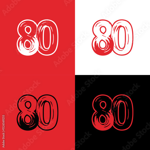 Melting Drip Horror Font Number 80 Pack