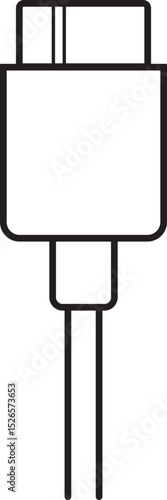 USB cable connector icon. USB type lightning and micro usb phone charger vector isolated transparent background. Plug adapter symbol. Electronic device connector. Smartphone charger sign.