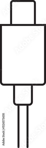 USB cable connector icon. USB type lightning and micro usb phone charger vector isolated transparent background. Plug adapter symbol. Electronic device connector. Smartphone charger sign.