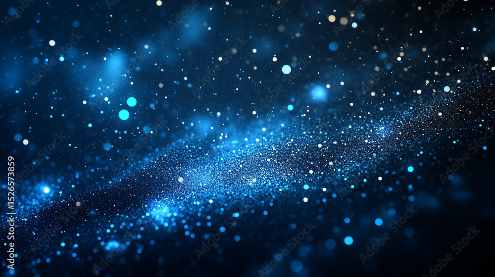 Obraz premium 青のキラキラのパーティクル背景