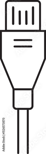 USB cable connector icon. USB type lightning and micro usb phone charger vector isolated transparent background. Plug adapter symbol. Electronic device connector. Smartphone charger sign.