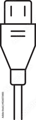 USB cable connector icon. USB type lightning and micro usb phone charger vector isolated transparent background. Plug adapter symbol. Electronic device connector. Smartphone charger sign.