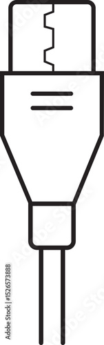 USB cable connector icon. USB type lightning and micro usb phone charger vector isolated transparent background. Plug adapter symbol. Electronic device connector. Smartphone charger sign.