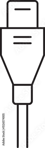USB cable connector icon. USB type lightning and micro usb phone charger vector isolated transparent background. Plug adapter symbol. Electronic device connector. Smartphone charger sign.