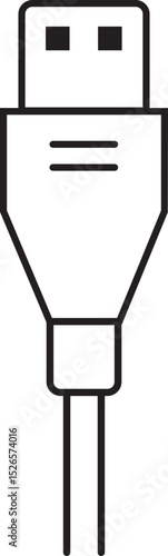 USB cable connector icon. USB type lightning and micro usb phone charger vector isolated transparent background. Plug adapter symbol. Electronic device connector. Smartphone charger sign.