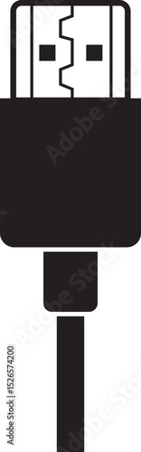 USB cable connector icon. USB type lightning and micro usb phone charger vector isolated transparent background. Plug adapter symbol. Electronic device connector. Smartphone charger sign.