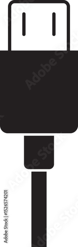 USB cable connector icon. USB type lightning and micro usb phone charger vector isolated transparent background. Plug adapter symbol. Electronic device connector. Smartphone charger sign.