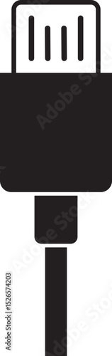 USB cable connector icon. USB type lightning and micro usb phone charger vector isolated transparent background. Plug adapter symbol. Electronic device connector. Smartphone charger sign.