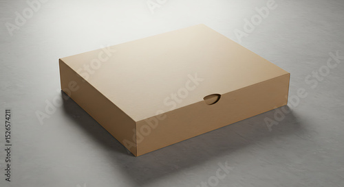 Minimalist Cardboard Box: A simple and clean image showcasing a rectangular cardboard box, exuding an air of understated elegance and functional design.
