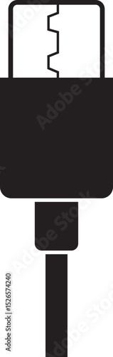 USB cable connector icon. USB type lightning and micro usb phone charger vector isolated transparent background. Plug adapter symbol. Electronic device connector. Smartphone charger sign.