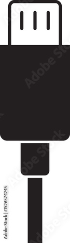 USB cable connector icon. USB type lightning and micro usb phone charger vector isolated transparent background. Plug adapter symbol. Electronic device connector. Smartphone charger sign.