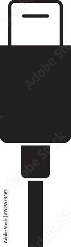USB cable connector icon. USB type lightning and micro usb phone charger vector isolated transparent background. Plug adapter symbol. Electronic device connector. Smartphone charger sign.