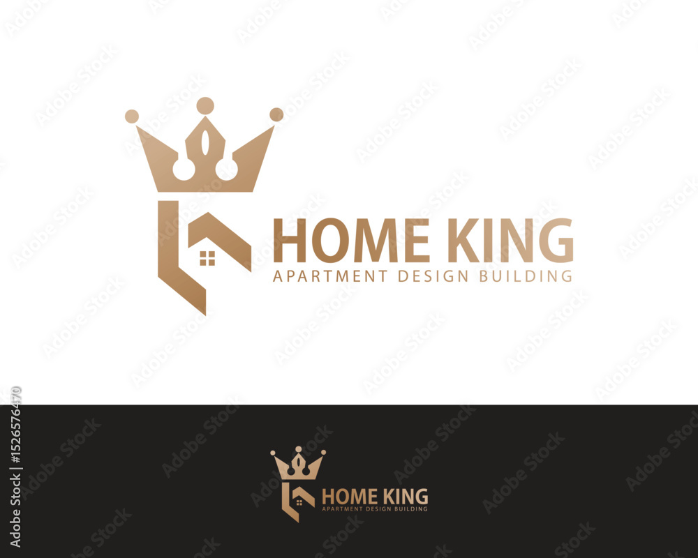 Naklejka premium home king logo creative shield design concept crown protection
