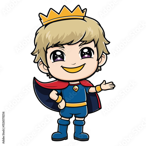 Prince Character in Royal Pose with Cape Icons