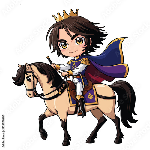 Boy in Chibi Style as Prince with Cape Icons