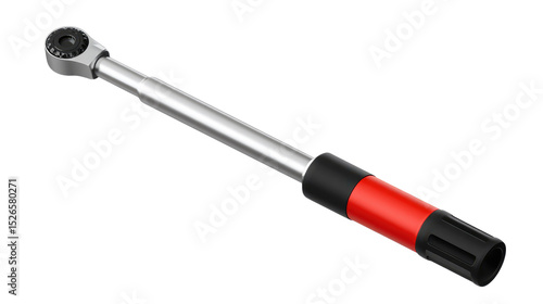 Torque Wrench: A high-resolution studio shot captures a new and perfectly-maintained torque wrench, the perfect tool for the mechanical engineer or car enthusiast.