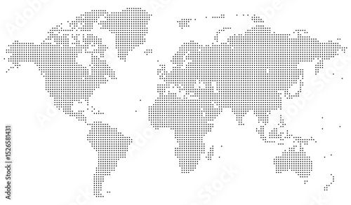Geographic squire shape dotted world map for international use. Its dotted world map layout provides a simple interface to interpret landmasses in dotted world map formats.