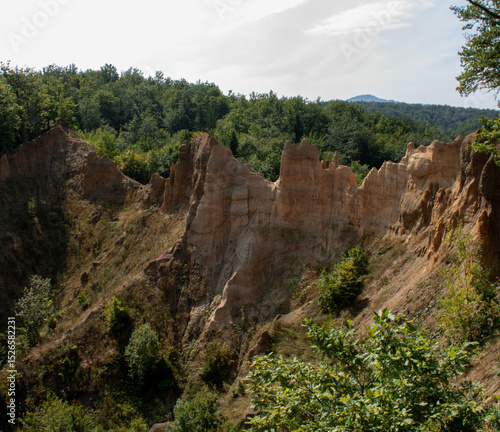 Sand Pyramids located near the city of Foča in Bosnia and Herzegovina. The Sand Pyramids are a fascinating natural phenomenon.