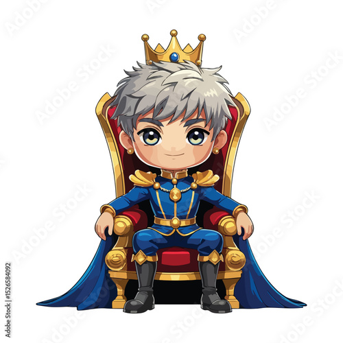 Adorable Boy in Prince Outfit Vector Icon Pack