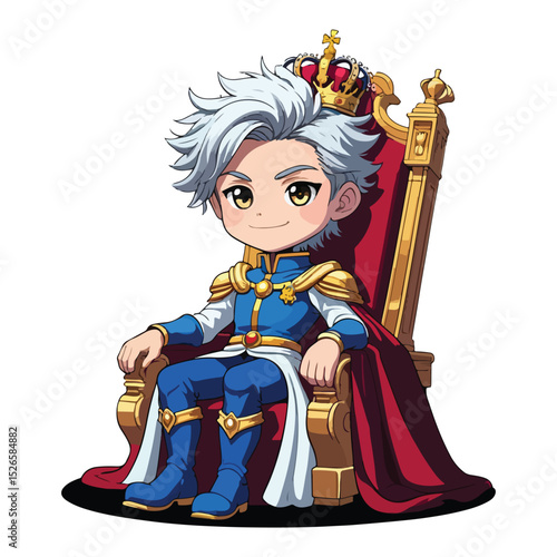 Fantasy Style Chibi Prince Icons for Kids Design