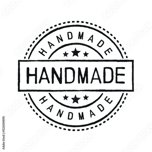 Handmade rubber stamp. Isolated vector illustration.