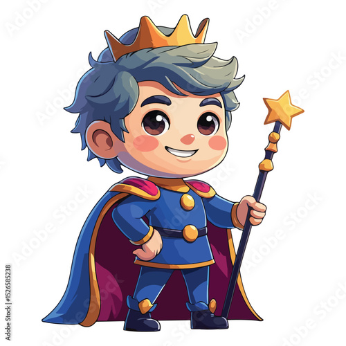 Vector Icons of Prince in Magical Royal Outfit