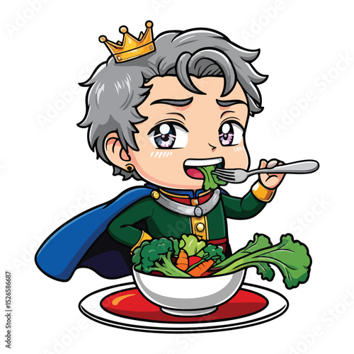 Prince in Magical Outfit Chibi Vector Icons