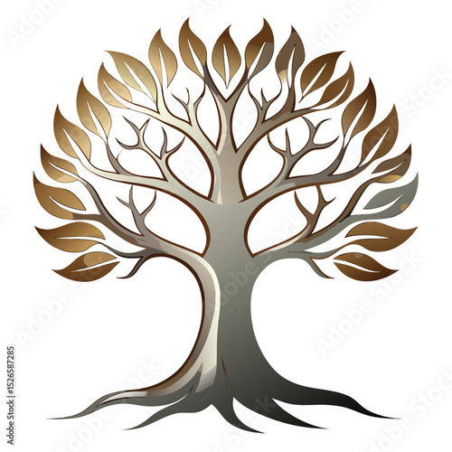 Elegant Tree Sculpture Metallic Finish.