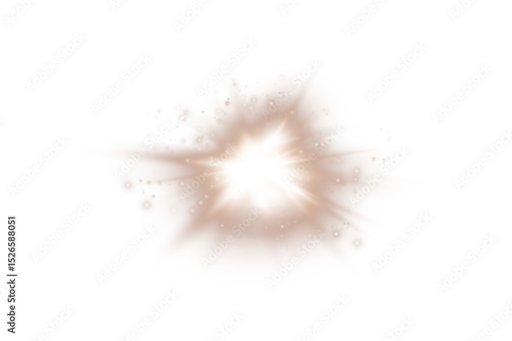Obraz premium Sun Energy Flash. Vibrant Chocolate Brown Light Burst Effect for Abstract and Magical Designs