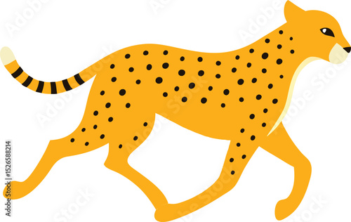 Fast Running Cheetah in Motion.