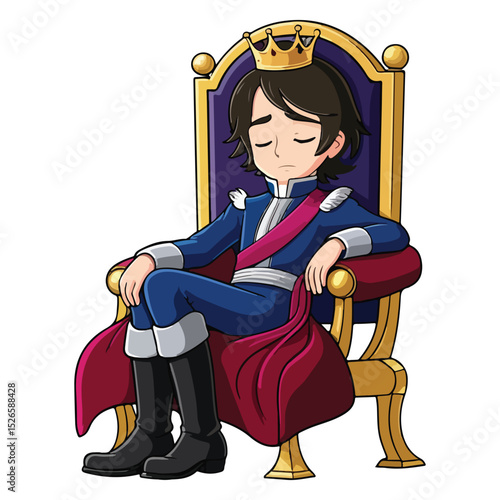 Chibi Prince with Magical Outfit Vector Icon Pack