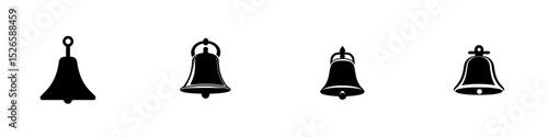 Collection of decorative bell icons designed for various applications in a minimalist style
