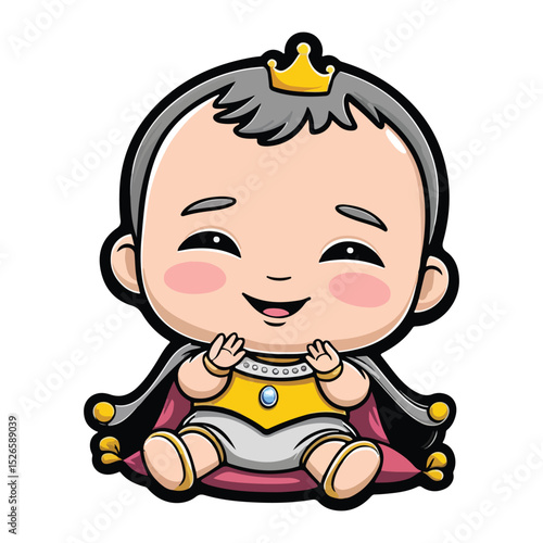 Royal Themed Chibi Prince Vector Icon Bundle