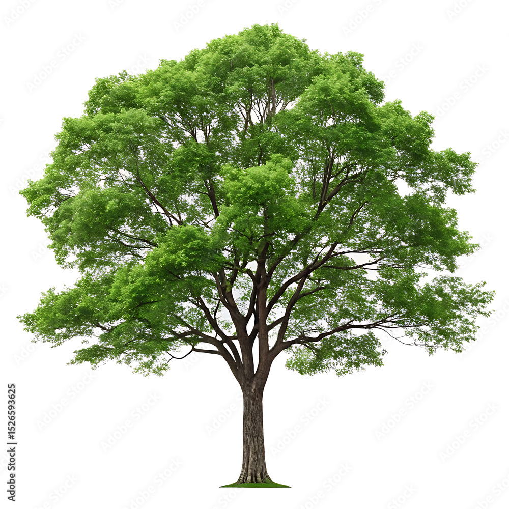 Fototapeta premium Lush Green Tree Isolated on Transparent background