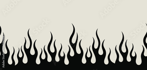 Black Flame Border Design Seamless Pattern Graphic