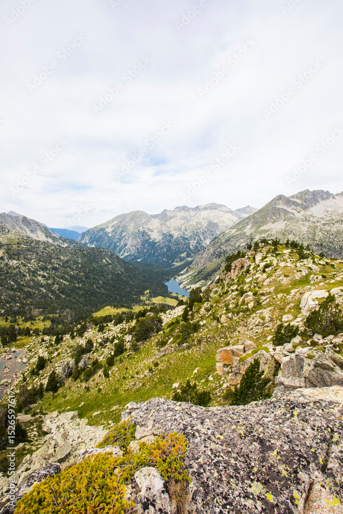 Summer landscape in Vall de Boi in Aiguestortes and Sant Maurici National Park, Spain Summer landscape in Vall de Boi in Aiguestortes and Sant Maurici National Park, Spain
