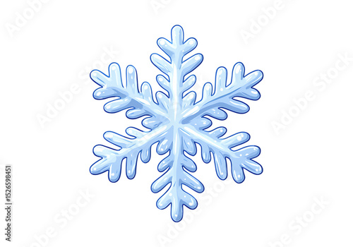 Beautiful blue snowflake winter holiday design element, On Transparent Background