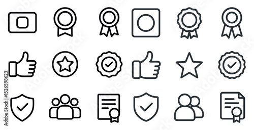 Award icons collection for certificates and achievements in design projects