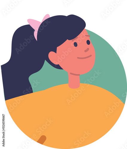 Beautiful preteen girl avatar vector illustration