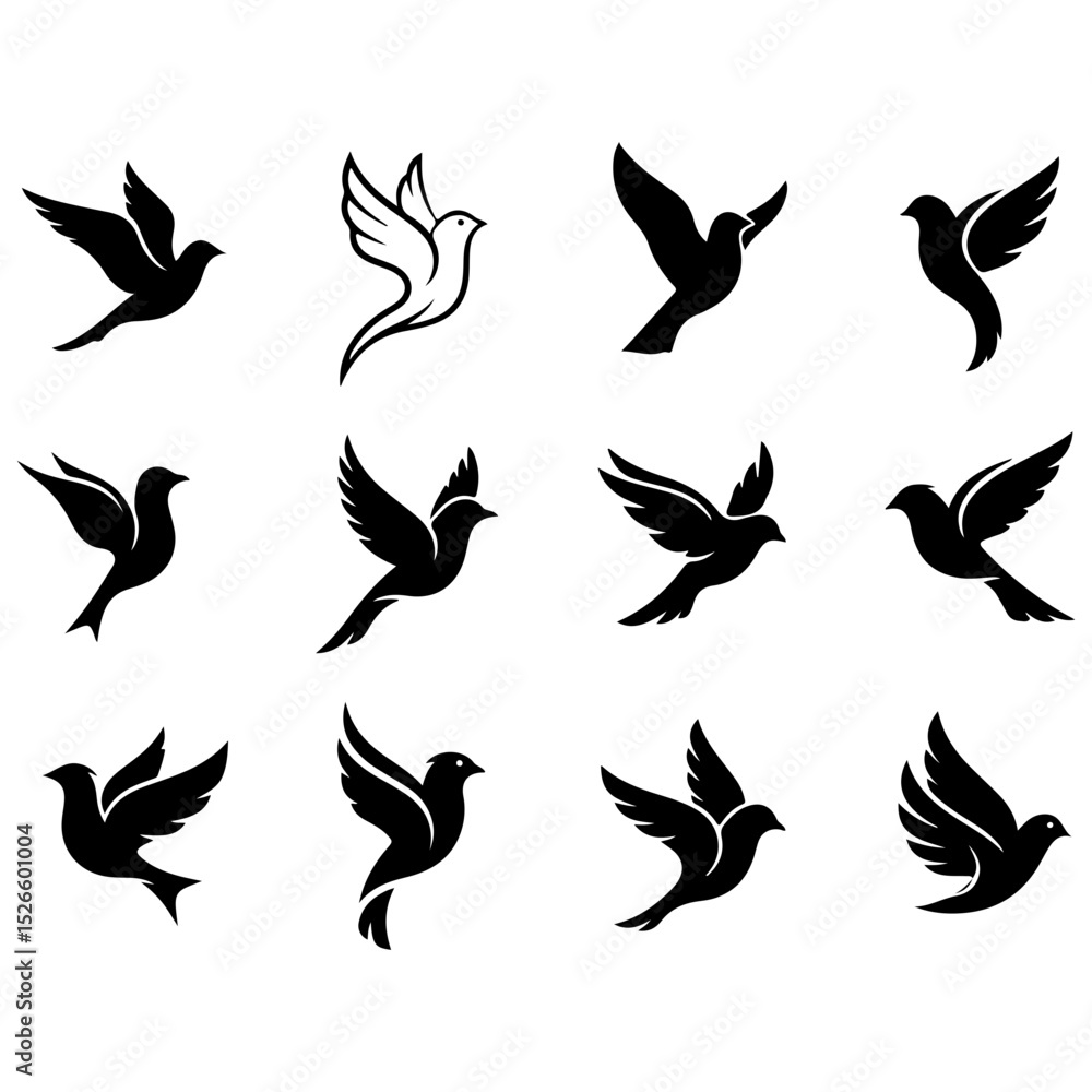 vector set of birds artistic and well editable collection of geometric crystals vector set of birds artistic and well editable collection of geometric crystals