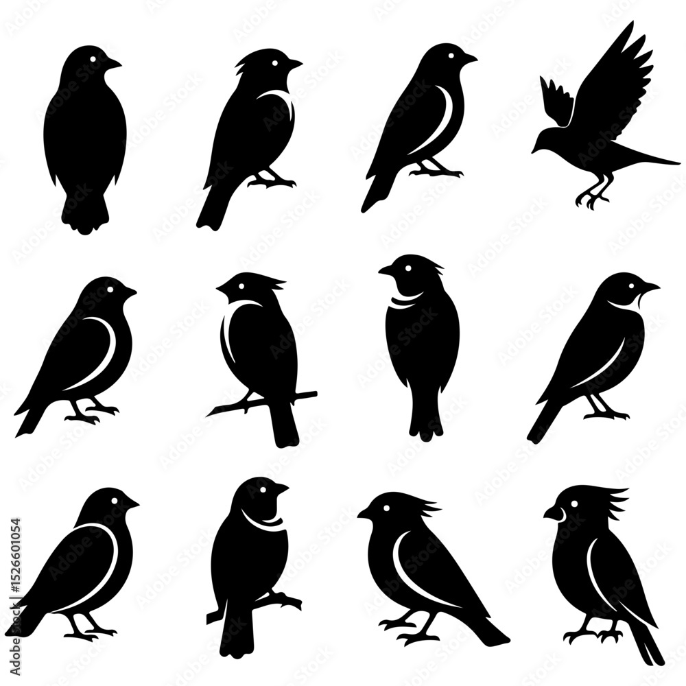 Obraz premium An elegant, high quality editable set of birds forming beautiful circular logos