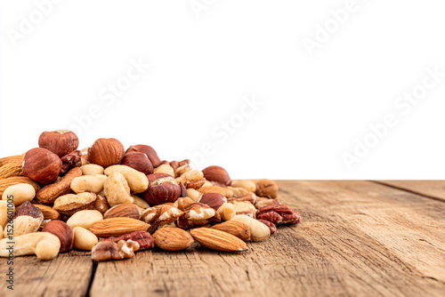 Wallpaper Mural a pile of nuts on a wooden table Torontodigital.ca
