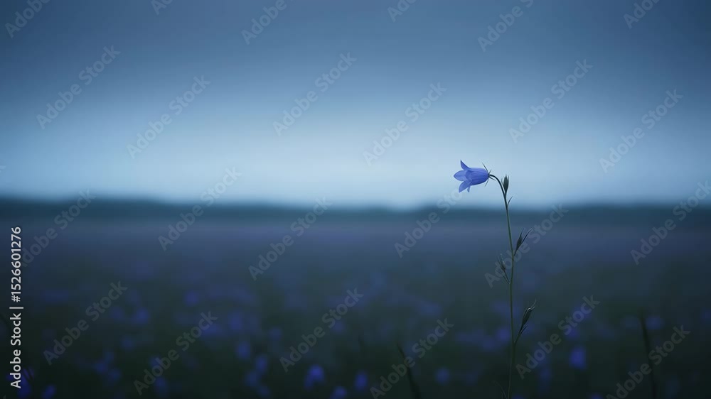 Single Blue Flower at Dusk Single Blue Flower at Dusk